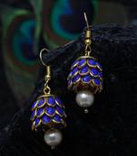 Blue pearl earrings