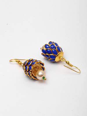 Blue pearl earrings 2