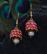 Purple pearl earrings