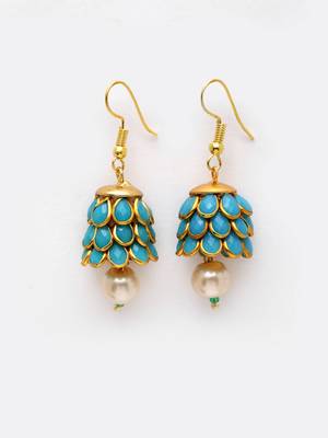 Blue pearl earrings 3