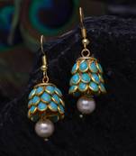 Blue pearl earrings