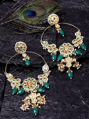 Green pearl earrings 1