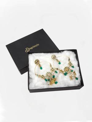 Green pearl earrings 3