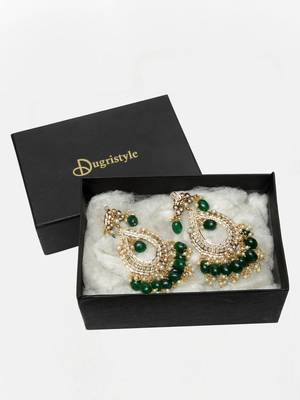 Green pearl earrings 3