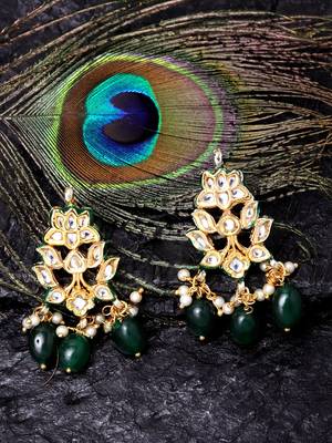 Green pearl earrings 1