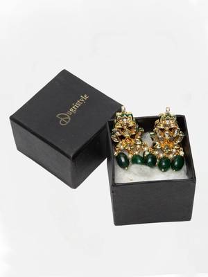 Green pearl earrings 2