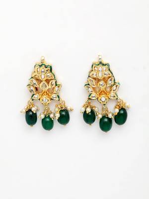 Green pearl earrings 3