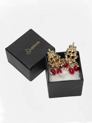 Red pearl earrings 2