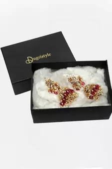 Red pearl earrings
