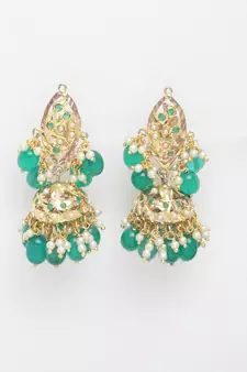 Green pearl earrings