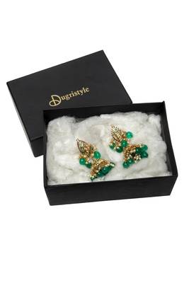 Green pearl earrings 3