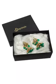 Green pearl earrings