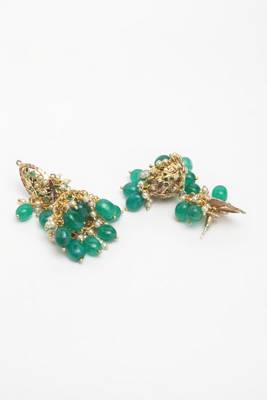 Green pearl earrings 4