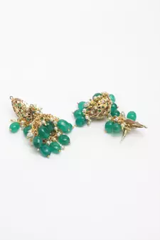 Green pearl earrings