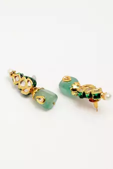 Green pearl earrings