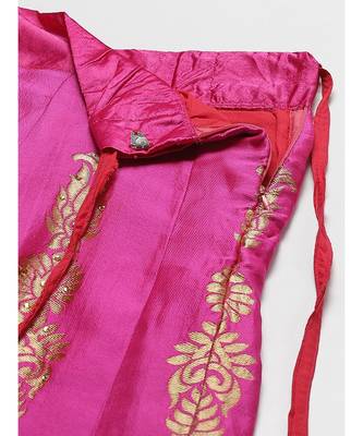 Ombre Semi Stitched Kalidar Banarasi Lehenga Choli With Zari Weaving & Peacock Motifs 5