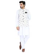 White plain cotton nehru-jacket