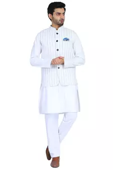 Grey plain cotton nehru-jacket