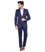 blue plain cotton blazer