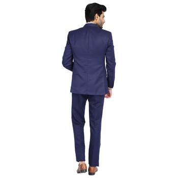 blue plain cotton blazer 3