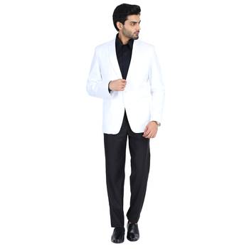 White plain cotton bandhgala-suit 1