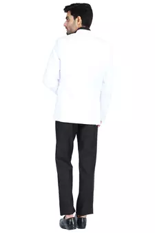 White plain cotton bandhgala-suit