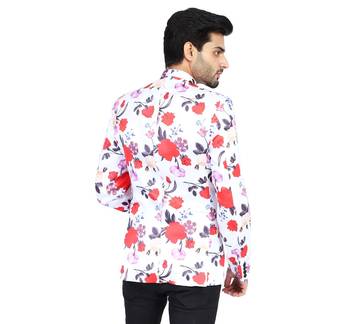 White plain cotton bandhgala-suit 3