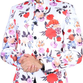 White plain cotton bandhgala-suit 5