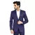 men's blue solid single-breasted slim fit blazer
