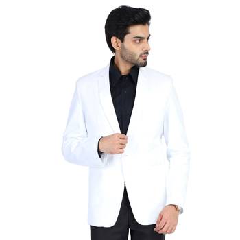 White plain cotton bandhgala-suit 1