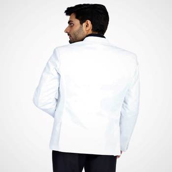White plain cotton bandhgala-suit 3