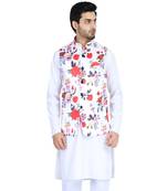 White plain cotton nehru-jacket