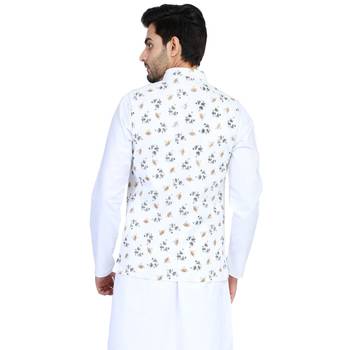 White plain cotton nehru-jacket 3