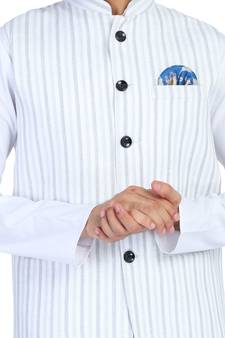Grey plain cotton nehru-jacket