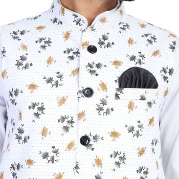 White plain cotton nehru-jacket 5