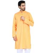 Orange plain cotton men-kurtas
