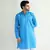 Blue plain cotton men-kurtas