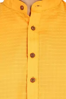 Yellow plain cotton men-kurtas