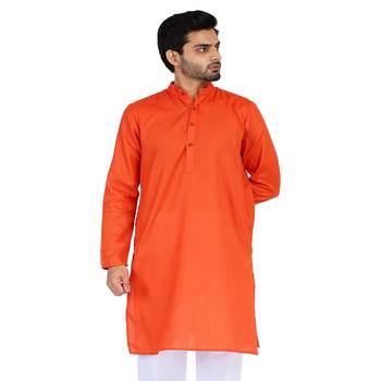 Red plain cotton men-kurtas 1