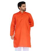 Red plain cotton men-kurtas