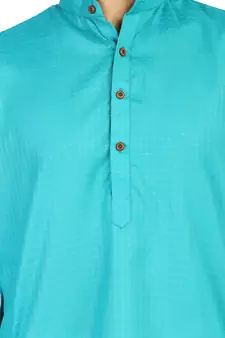 Turquiose plain cotton men-kurtas
