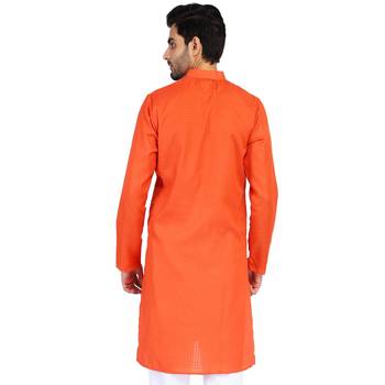 Red plain cotton men-kurtas 3