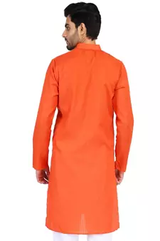 Red plain cotton men-kurtas