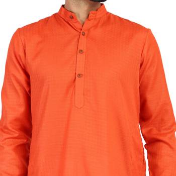 Red plain cotton men-kurtas 5