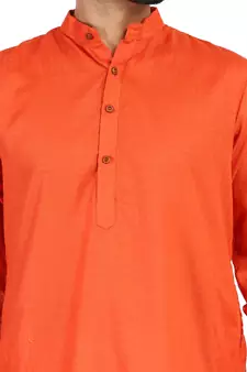 Red plain cotton men-kurtas