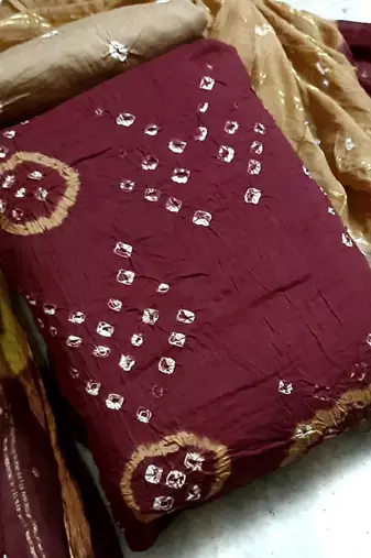 Maroon bandhej pure cotton salwar