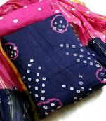 Navy-blue bandhej pure cotton salwar