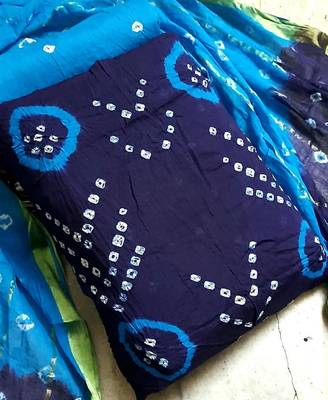 Royal-blue bandhej pure cotton salwar 1