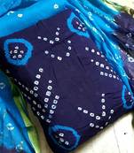 Royal-blue bandhej pure cotton salwar