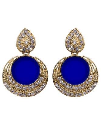 Brass antique gold Multicolor pearl combo earrings 4